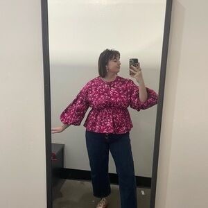 Kika Vargas x Target Fuchsia Open-Back Blouse